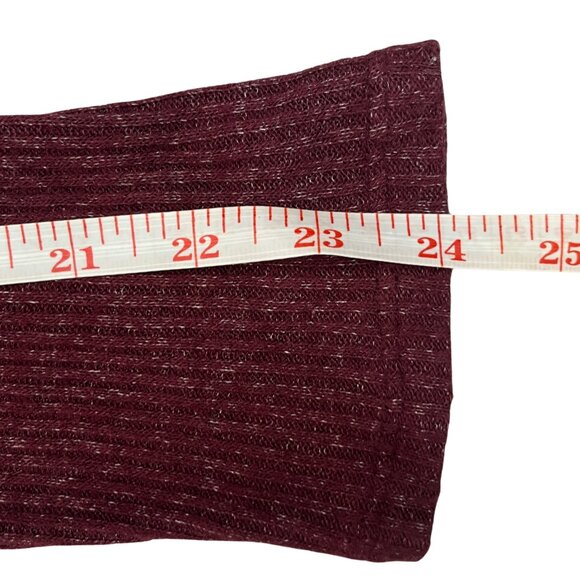 Aeropostale Women's Longline Ribbed Burgundy Open Cardigan Sweater M Cozy Layer - Picture 10 of 12